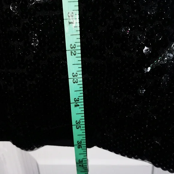 Sequin Black and Silver Mini Dress (M) - Picture 6 of 7